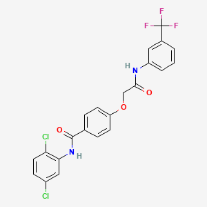 molecular formula C22H15Cl2F3N2O3 B3477469 N-(2,5-dichlorophenyl)-4-(2-oxo-2-{[3-(trifluoromethyl)phenyl]amino}ethoxy)benzamide 