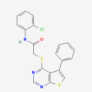 molecular formula C20H14ClN3OS2 B3477491 N-(2-chlorophenyl)-2-(5-phenylthieno[2,3-d]pyrimidin-4-yl)sulfanylacetamide 