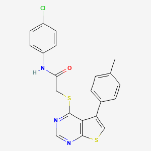 molecular formula C21H16ClN3OS2 B3477497 N-(4-chlorophenyl)-2-{[5-(4-methylphenyl)thieno[2,3-d]pyrimidin-4-yl]sulfanyl}acetamide 
