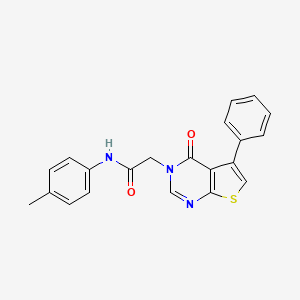 molecular formula C21H17N3O2S B3477589 N-(4-methylphenyl)-2-(4-oxo-5-phenylthieno[2,3-d]pyrimidin-3-yl)acetamide 