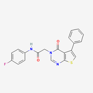 molecular formula C20H14FN3O2S B3477595 N-(4-fluorophenyl)-2-(4-oxo-5-phenylthieno[2,3-d]pyrimidin-3-yl)acetamide 