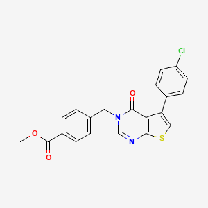 molecular formula C21H15ClN2O3S B3477615 methyl 4-{[5-(4-chlorophenyl)-4-oxothieno[2,3-d]pyrimidin-3(4H)-yl]methyl}benzoate 