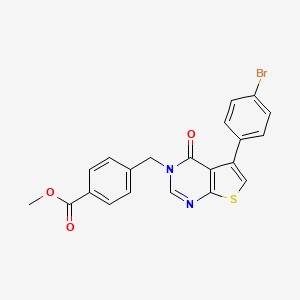 molecular formula C21H15BrN2O3S B3477625 Methyl 4-[[5-(4-bromophenyl)-4-oxothieno[2,3-d]pyrimidin-3-yl]methyl]benzoate 