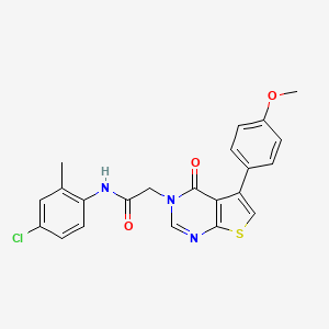 molecular formula C22H18ClN3O3S B3477657 N-(4-chloro-2-methylphenyl)-2-[5-(4-methoxyphenyl)-4-oxothieno[2,3-d]pyrimidin-3-yl]acetamide 