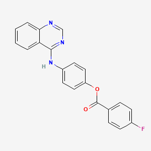 molecular formula C21H14FN3O2 B3477720 [4-(Quinazolin-4-ylamino)phenyl] 4-fluorobenzoate 