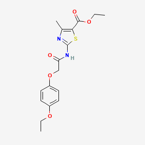 molecular formula C17H20N2O5S B3477979 ethyl 2-{[(4-ethoxyphenoxy)acetyl]amino}-4-methyl-1,3-thiazole-5-carboxylate 