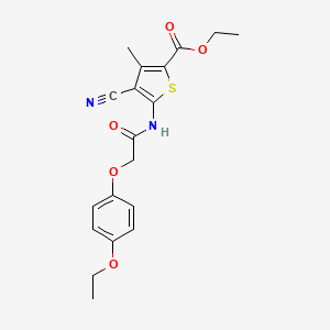 molecular formula C19H20N2O5S B3477997 ethyl 4-cyano-5-{[(4-ethoxyphenoxy)acetyl]amino}-3-methyl-2-thiophenecarboxylate 