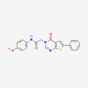 molecular formula C21H17N3O3S B3478048 N-(4-methoxyphenyl)-2-(4-oxo-6-phenylthieno[2,3-d]pyrimidin-3-yl)acetamide 