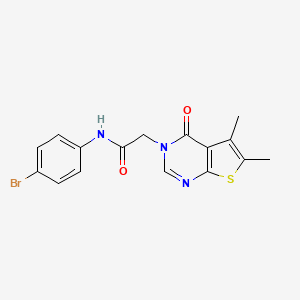 molecular formula C16H14BrN3O2S B3478051 N-(4-bromophenyl)-2-(5,6-dimethyl-4-oxothieno[2,3-d]pyrimidin-3-yl)acetamide 