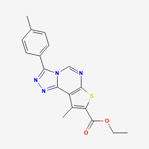 molecular formula C18H16N4O2S B3478070 Ethyl 12-methyl-5-(4-methylphenyl)-10-thia-3,4,6,8-tetrazatricyclo[7.3.0.02,6]dodeca-1(9),2,4,7,11-pentaene-11-carboxylate 