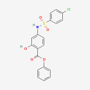 molecular formula C19H14ClNO5S B3478081 phenyl 4-{[(4-chlorophenyl)sulfonyl]amino}-2-hydroxybenzoate 