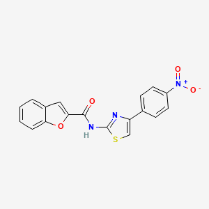 molecular formula C18H11N3O4S B3478121 N-[4-(4-nitrophenyl)-1,3-thiazol-2-yl]-1-benzofuran-2-carboxamide 