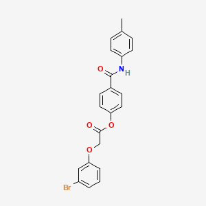 molecular formula C22H18BrNO4 B3478221 4-{[(4-methylphenyl)amino]carbonyl}phenyl (3-bromophenoxy)acetate 