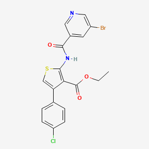 molecular formula C19H14BrClN2O3S B3478277 Ethyl 2-[(5-bromopyridine-3-carbonyl)amino]-4-(4-chlorophenyl)thiophene-3-carboxylate 