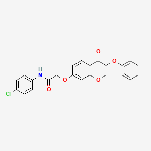 molecular formula C24H18ClNO5 B3478280 N-(4-chlorophenyl)-2-[3-(3-methylphenoxy)-4-oxochromen-7-yl]oxyacetamide 