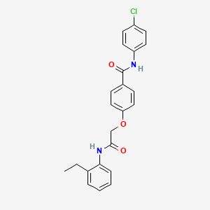 molecular formula C23H21ClN2O3 B3478301 N-(4-chlorophenyl)-4-[2-(2-ethylanilino)-2-oxoethoxy]benzamide 