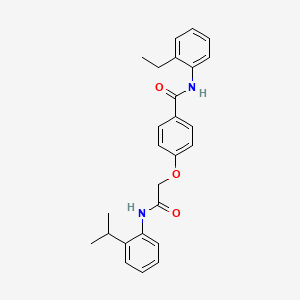 molecular formula C26H28N2O3 B3478317 N-(2-ethylphenyl)-4-[2-oxo-2-(2-propan-2-ylanilino)ethoxy]benzamide 