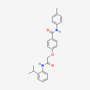 molecular formula C25H26N2O3 B3478318 N-(4-methylphenyl)-4-[2-oxo-2-(2-propan-2-ylanilino)ethoxy]benzamide 
