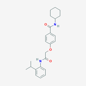 molecular formula C24H30N2O3 B3478323 N-cyclohexyl-4-[2-oxo-2-(2-propan-2-ylanilino)ethoxy]benzamide 