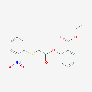 molecular formula C17H15NO6S B3478541 Ethyl 2-[2-(2-nitrophenyl)sulfanylacetyl]oxybenzoate 