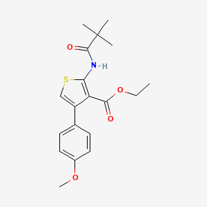 molecular formula C19H23NO4S B3478631 Ethyl 2-[(2,2-dimethylpropanoyl)amino]-4-(4-methoxyphenyl)thiophene-3-carboxylate 