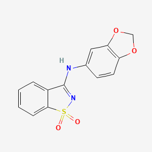 molecular formula C14H10N2O4S B3478716 N-(1,3-benzodioxol-5-yl)-1,2-benzothiazol-3-amine 1,1-dioxide 