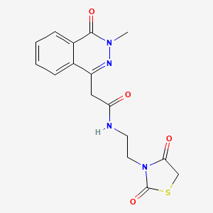 molecular formula C16H16N4O4S B3479037 N-[2-(2,4-dioxo-1,3-thiazolidin-3-yl)ethyl]-2-(3-methyl-4-oxo-3,4-dihydrophthalazin-1-yl)acetamide 