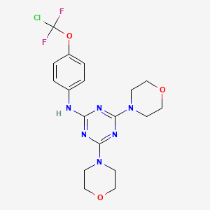 molecular formula C18H21ClF2N6O3 B3479212 N-[4-(CHLORODIFLUOROMETHOXY)PHENYL]-4,6-BIS(MORPHOLIN-4-YL)-1,3,5-TRIAZIN-2-AMINE 