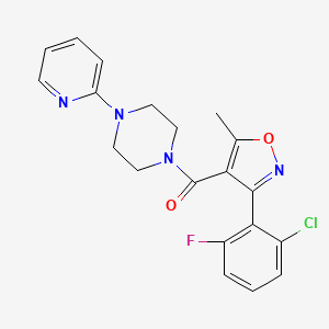molecular formula C20H18ClFN4O2 B3479343 1-[3-(2-CHLORO-6-FLUOROPHENYL)-5-METHYL-1,2-OXAZOLE-4-CARBONYL]-4-(PYRIDIN-2-YL)PIPERAZINE 