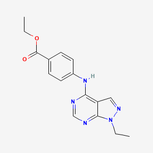 molecular formula C16H17N5O2 B3479386 Ethyl 4-[(1-ethylpyrazolo[3,4-d]pyrimidin-4-yl)amino]benzoate 
