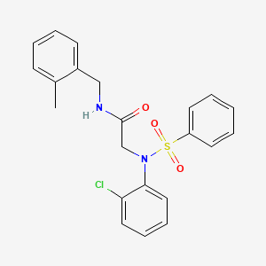 molecular formula C22H21ClN2O3S B3479423 N~2~-(2-chlorophenyl)-N~1~-(2-methylbenzyl)-N~2~-(phenylsulfonyl)glycinamide 