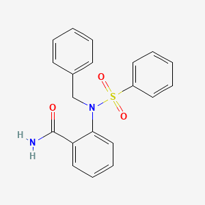 molecular formula C20H18N2O3S B3479482 2-[benzyl(phenylsulfonyl)amino]benzamide 
