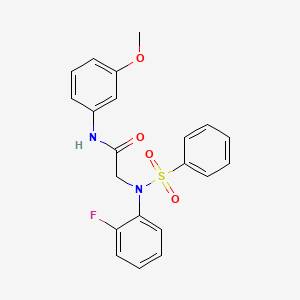 molecular formula C21H19FN2O4S B3479488 N~2~-(2-fluorophenyl)-N~1~-(3-methoxyphenyl)-N~2~-(phenylsulfonyl)glycinamide 