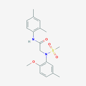 molecular formula C19H24N2O4S B3479493 N-(2,4-dimethylphenyl)-2-(2-methoxy-5-methyl-N-methylsulfonylanilino)acetamide 