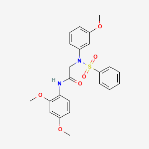 molecular formula C23H24N2O6S B3479497 N~2~-(Benzenesulfonyl)-N-(2,4-dimethoxyphenyl)-N~2~-(3-methoxyphenyl)glycinamide CAS No. 6174-40-9