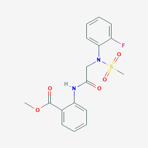 molecular formula C17H17FN2O5S B3479556 methyl 2-{[N-(2-fluorophenyl)-N-(methylsulfonyl)glycyl]amino}benzoate 