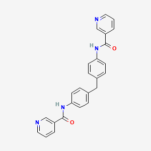 molecular formula C25H20N4O2 B3479566 N-[4-[[4-(pyridine-3-carbonylamino)phenyl]methyl]phenyl]pyridine-3-carboxamide 