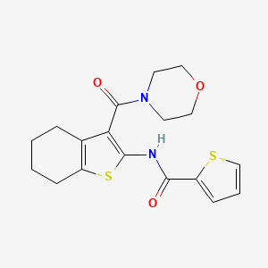 molecular formula C18H20N2O3S2 B3479567 N-[3-(morpholin-4-ylcarbonyl)-4,5,6,7-tetrahydro-1-benzothiophen-2-yl]thiophene-2-carboxamide 