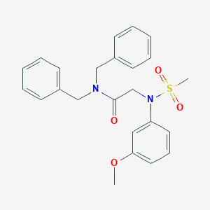 molecular formula C24H26N2O4S B3479588 N,N-dibenzyl-2-(3-methoxy-N-methylsulfonylanilino)acetamide 