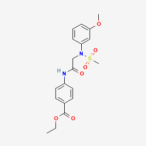 molecular formula C19H22N2O6S B3479591 ethyl 4-{[N-(3-methoxyphenyl)-N-(methylsulfonyl)glycyl]amino}benzoate 