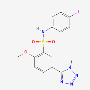molecular formula C15H14IN5O3S B3479607 N-(4-IODOPHENYL)-2-METHOXY-5-(1-METHYL-1H-1,2,3,4-TETRAZOL-5-YL)BENZENE-1-SULFONAMIDE 