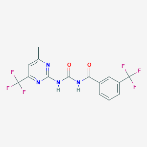 molecular formula C15H10F6N4O2 B3479681 N-[4-METHYL-6-(TRIFLUOROMETHYL)-2-PYRIMIDINYL]-N'-[3-(TRIFLUOROMETHYL)BENZOYL]UREA 