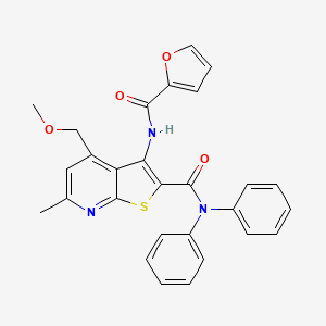 molecular formula C28H23N3O4S B3479753 3-(FURAN-2-AMIDO)-4-(METHOXYMETHYL)-6-METHYL-N,N-DIPHENYLTHIENO[2,3-B]PYRIDINE-2-CARBOXAMIDE 