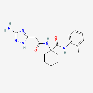 molecular formula C18H24N6O2 B3479776 1-[2-(3-AMINO-1H-1,2,4-TRIAZOL-5-YL)ACETAMIDO]-N-(2-METHYLPHENYL)CYCLOHEXANE-1-CARBOXAMIDE 