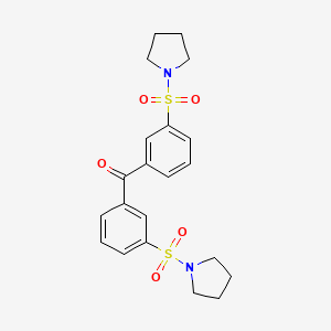 molecular formula C21H24N2O5S2 B3479872 Bis(3-pyrrolidin-1-ylsulfonylphenyl)methanone 