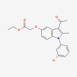molecular formula C21H20BrNO4 B3480011 ETHYL 2-{[3-ACETYL-1-(3-BROMOPHENYL)-2-METHYL-1H-INDOL-5-YL]OXY}ACETATE 