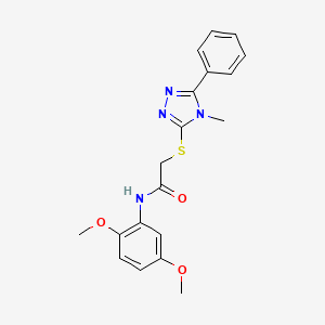 molecular formula C19H20N4O3S B3480026 N-(2,5-dimethoxyphenyl)-2-[(4-methyl-5-phenyl-1,2,4-triazol-3-yl)sulfanyl]acetamide 