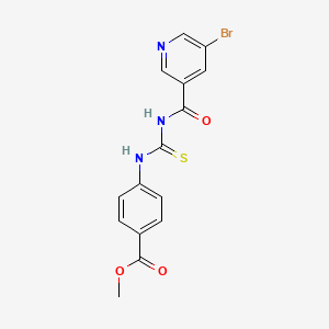 molecular formula C15H12BrN3O3S B3480055 Methyl 4-[(5-bromopyridine-3-carbonyl)carbamothioylamino]benzoate 