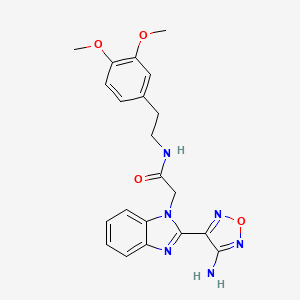 molecular formula C21H22N6O4 B3480123 2-[2-(4-AMINO-1,2,5-OXADIAZOL-3-YL)-1H-1,3-BENZODIAZOL-1-YL]-N-[2-(3,4-DIMETHOXYPHENYL)ETHYL]ACETAMIDE 