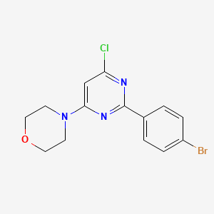molecular formula C14H13BrClN3O B3480159 4-[2-(4-Bromophenyl)-6-chloropyrimidin-4-yl]morpholine 